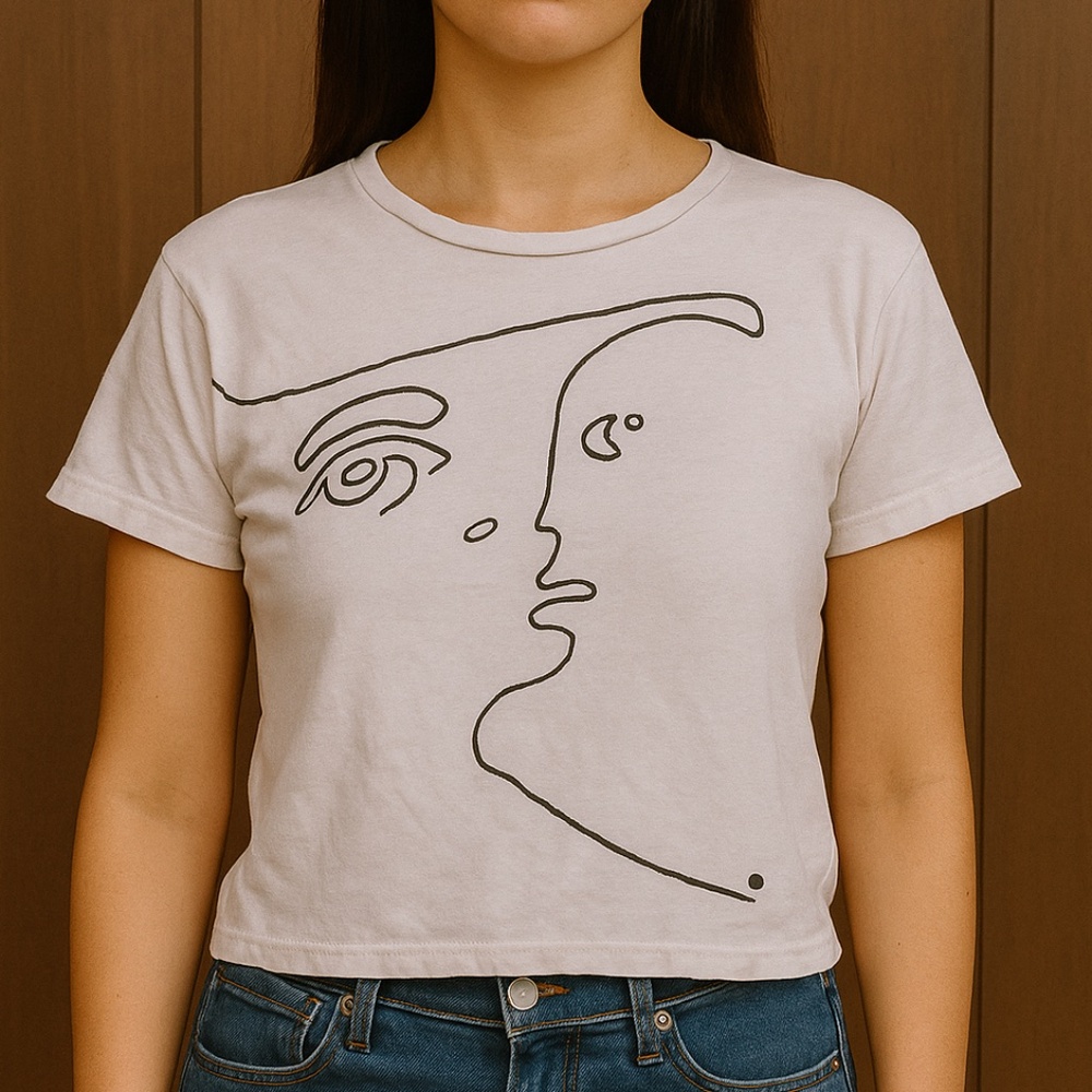 ONE TEASPOON SUPIMA LABYRINTH CROPPED TEE - size S